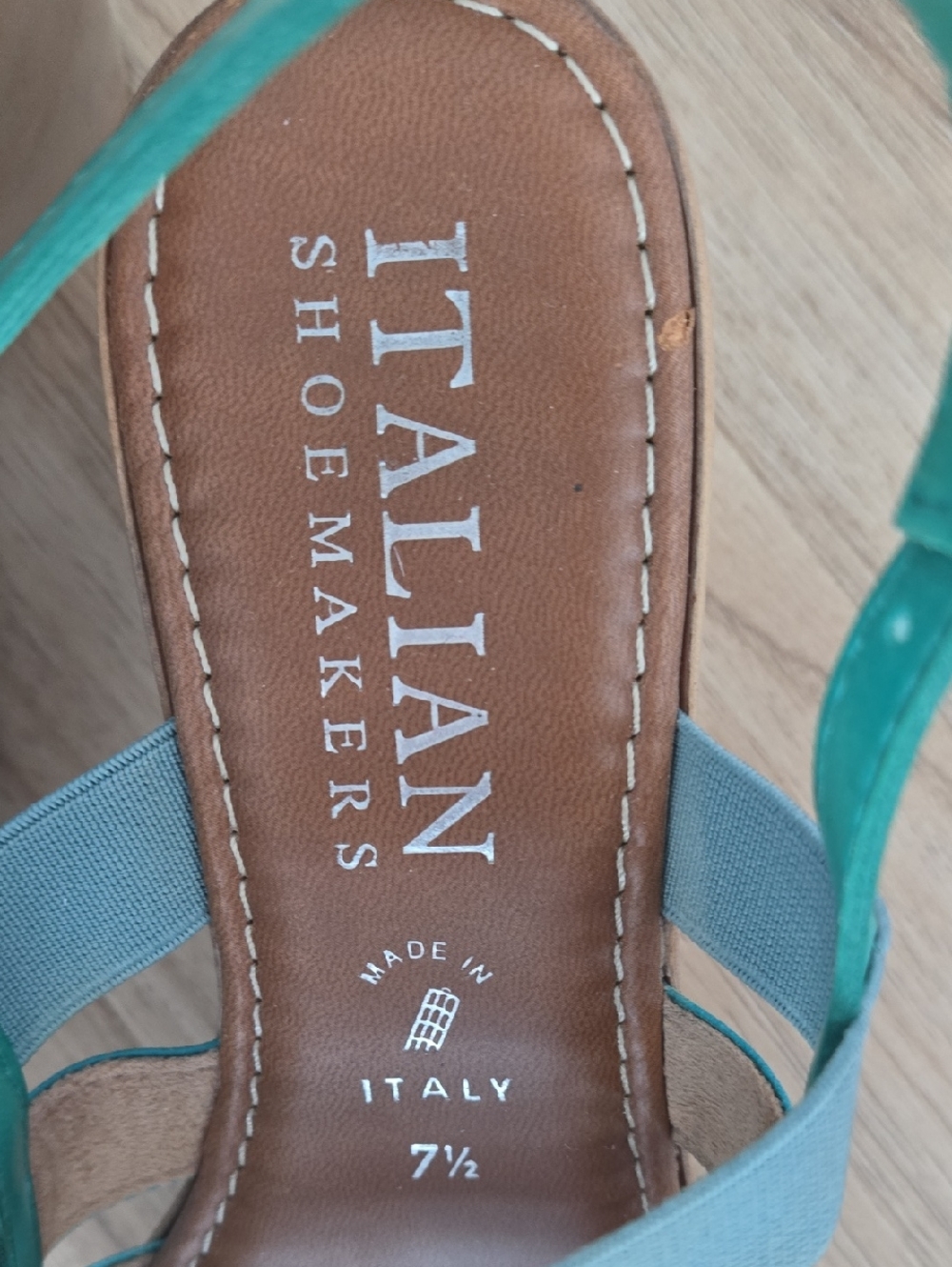ITALIAN SHOE MAKERS Women’s Strappy Teal Multi-Tone Sandals 7.5 - Picture 2 of 5